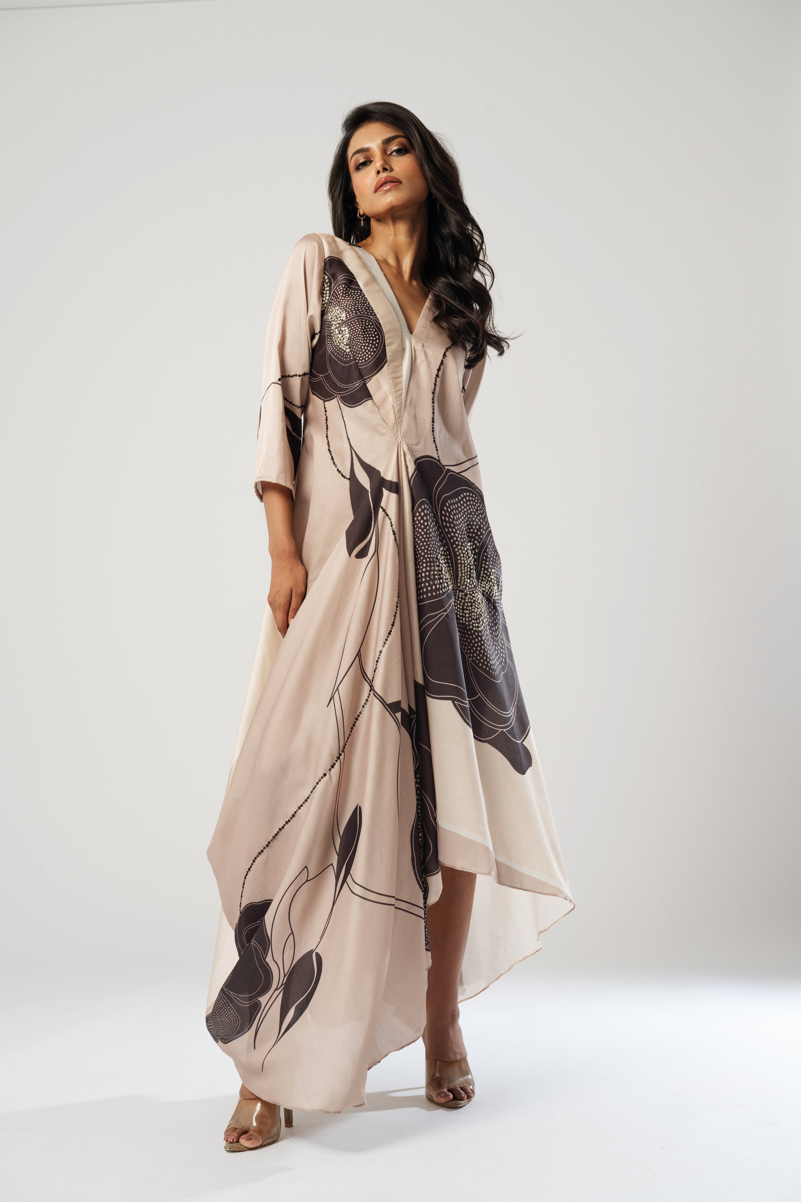 Elegant Drape Dress- 1486