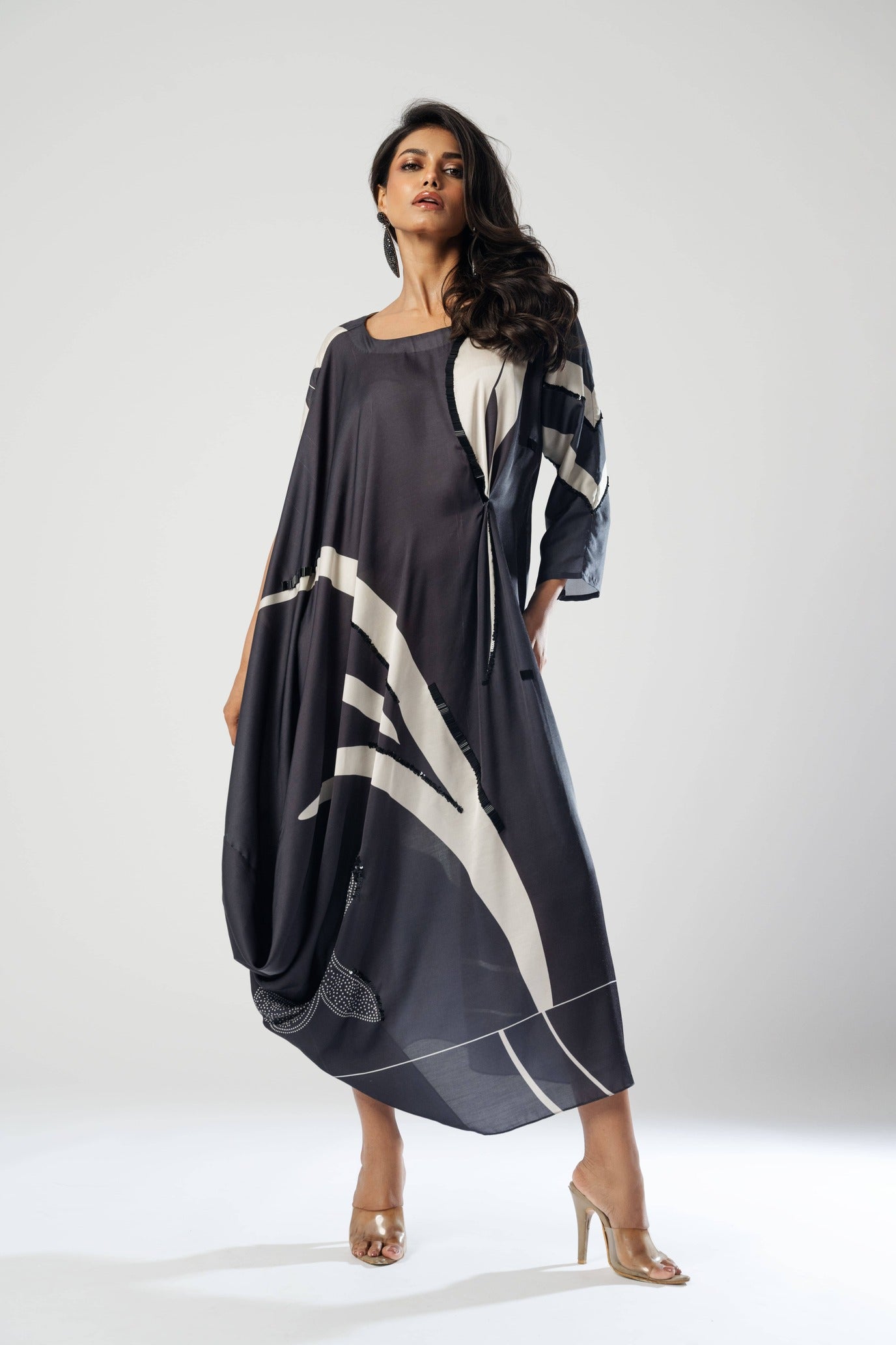 Trendy Cowl Drape Dress- 1493